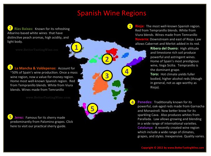 Spain Wine Map